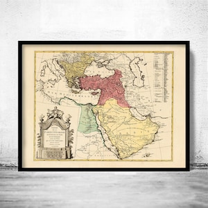 Old Map of Middle East Arabian Peninsula 1790 Vintage Map Arabia | Vintage Map Wall Art Print | Large Map Print | Home Decor Wall Art
