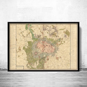 Old Map of Lille France 1717 Vintage Map | Vintage Map Wall Art Print | Large Map Print | Home Decor Wall Art