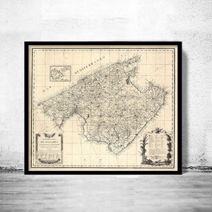 Old Map of Mallorca Maiorca Majorca 1814 Vintage Map | Vintage Poster Wall Art Print | Wall Map Print |  Old Map Print