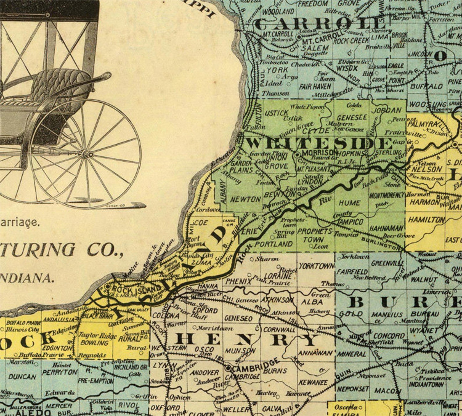 Old Map Illinois 1880 Vintage Poster Wall Art Print - Etsy