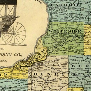 Old Map Illinois 1880 | Vintage Poster Wall Art Print | Wall Map Print ...