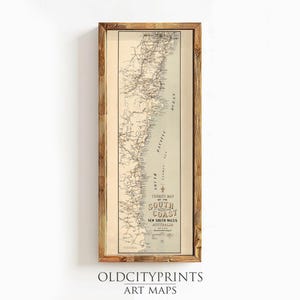Old Map of New South Wales Australia 1912 Vintage Tourist Map | Vintage Map Wall Art Print | Large Map Print | Home Decor Wall Art