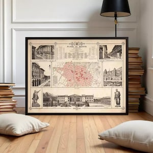 Old Map of Bogotá Colombia 1890 Vintage Map | Wall Map Print