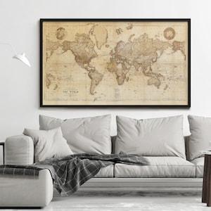 Beautiful World Map Vintage Atlas 1898 Mercator projection SEPIA World Map Gifts World Map Print Vintage World Map World Map Wall Art image 3