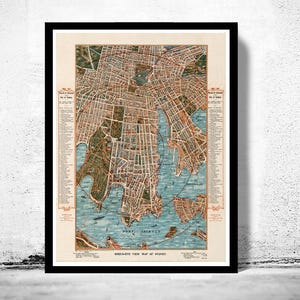Old Map of Sydney 1905 Australia Vintage Map of Sydney  | Vintage Map Wall Art Print | Large Map Print | Home Decor Wall Art