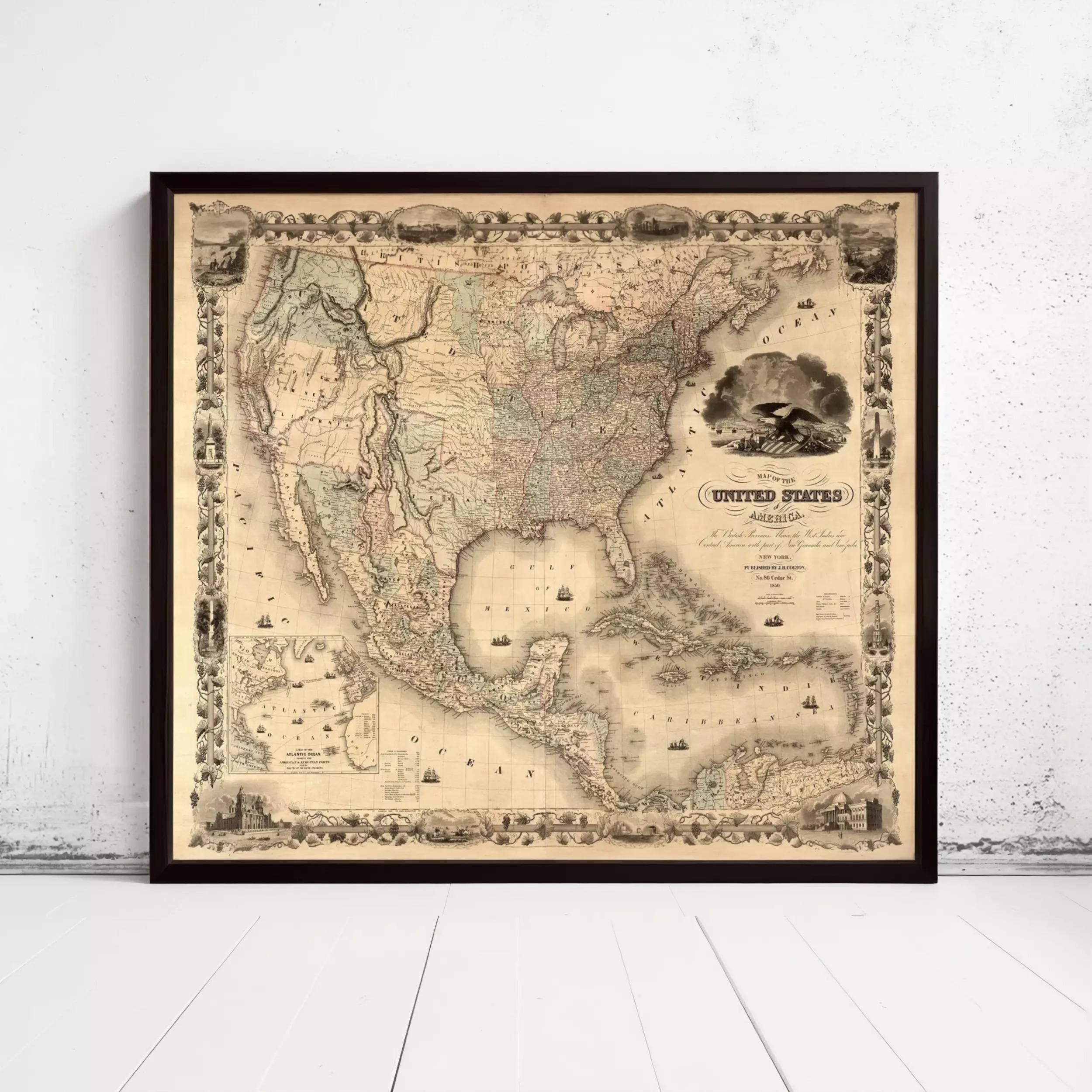 World map 1800 - Etsy 日本
