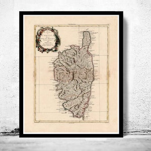 Old Map of Corsica Isle de Corse 1782 Vintage Map Vintage Poster Wall Art Print Wall Map Print Old Map Print image 1