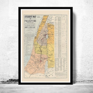 Old Map of Palestine Jesus 1905 Religious Vintage Map of Palestine | Vintage Map Wall Art Print | Large Map Print | Home Decor Wall Art