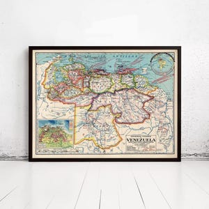Venezuela Vintage Map 1929 | Antique Wall Decor Art Print