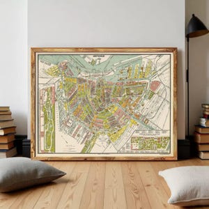 Old Map of Amsterdam Netherlands 1882 Vintage Map | Wall Map Print