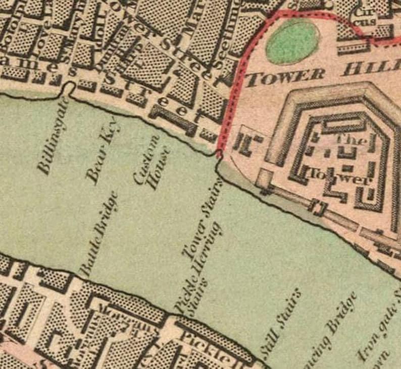 Old London Map 1814 Vintage Large Map London | Wall Map Print imagen 6