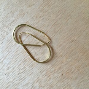 Handmade Brass Earring 2 inch Teardrop Cubed Hoop Minimalist Modern Design image 5