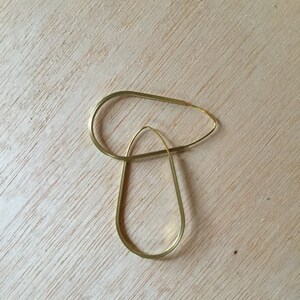 Handmade Brass Earring 2 inch Teardrop Cubed Hoop Minimalist Modern Design image 4