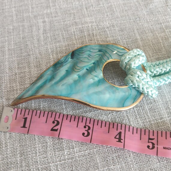 Teal Blue Large Abalone Shell Adjustable Rope Bel… - image 5