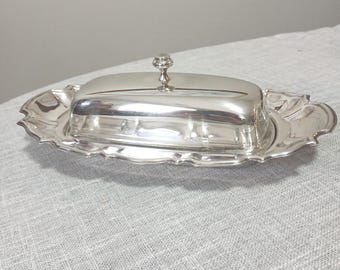 Vintage Towle Silverplate Butter Dish Louis Philippe Style