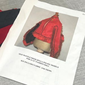 Doll Period Clothing Pattern Silk Mantel Jacket Replica 11-12" Porcelain Doll Kit