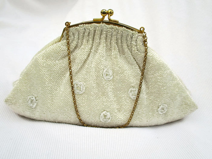 Vintage Magid Beaded Evening Bag Antique White Wedding Purse | Etsy