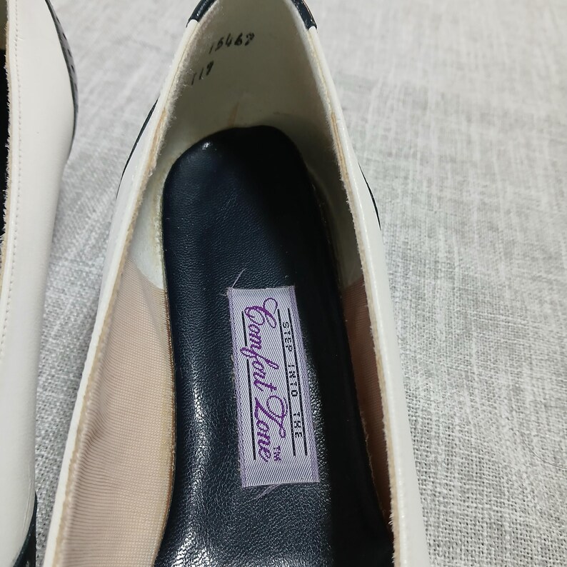 Vintage Comfort Zone Saddle Shoes: Navy & White Wingtip Flats, Size 7C ...