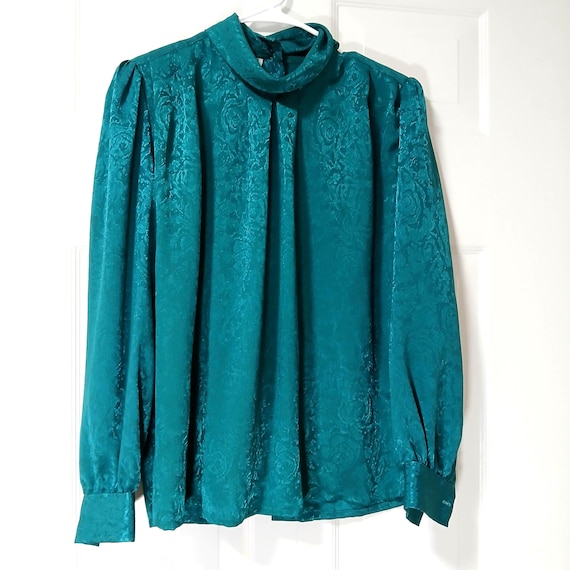Teal Green Adelaar Vintage Business Casual Blouse Size 10