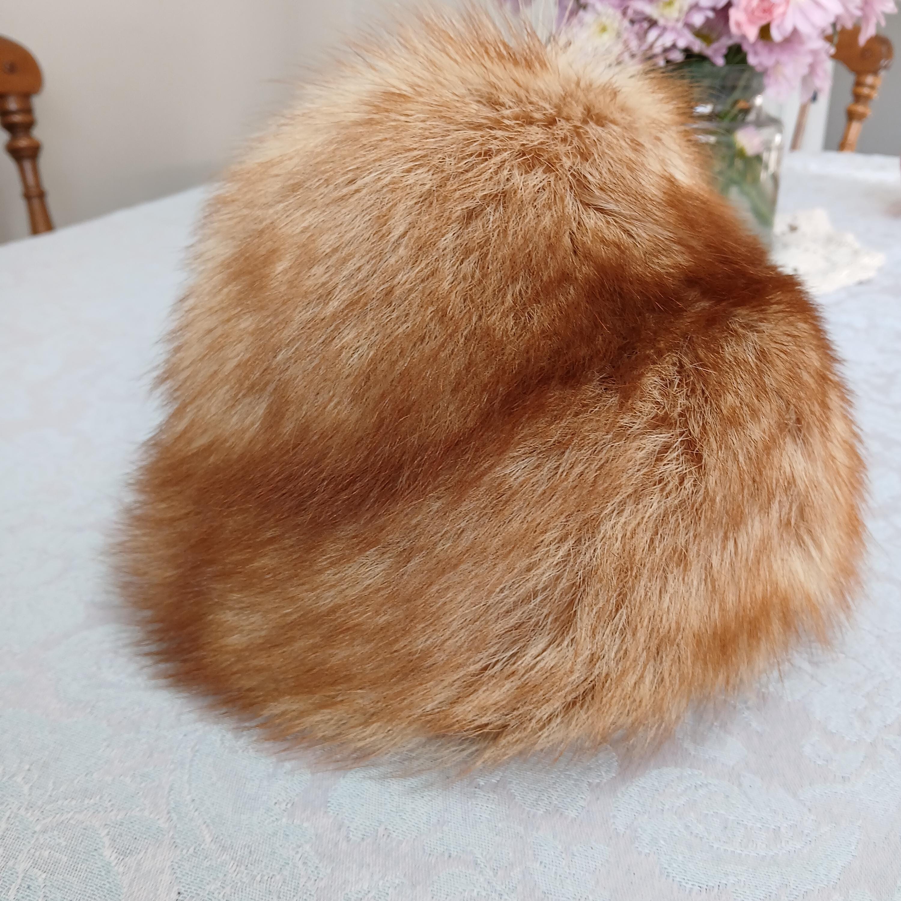Vintage Marche fur pill hat Italy Vintage Marche Fur Pillbox Hat With Box, Vintage Winter Hat  main image 2