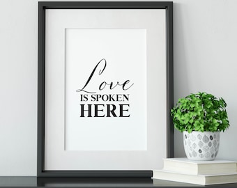 L'amore è parlato qui, stampabile, download digitale, arte murale, LDS, cristiano
