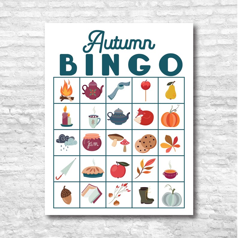 Printable Autumn Bingo Game Party Classroom 20 Different - Etsy Canada