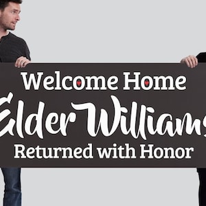 Welcome Home Missionary Banner, Return Missionary, LDS Missionary, Missionary Banner, Welcome Home, Classic Black!