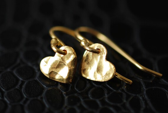 311 Tiny Sweetheart Earrings in 24K Gold Vermeil dainty | Etsy