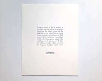 Live the questions: Rilke