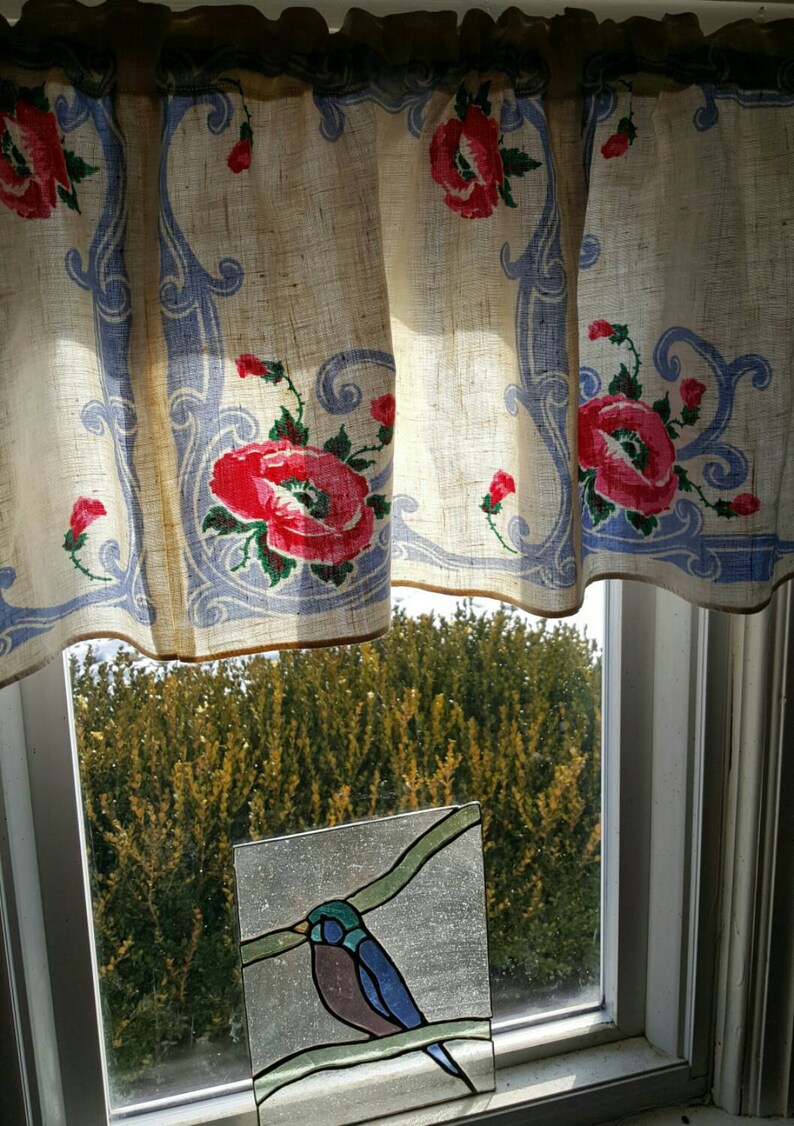 Cottage Flour Sack Valance Etsy
