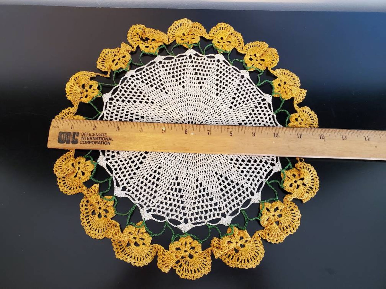 Vintage Gold Doily 12 inches Etsy