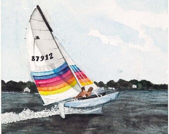 Love In the 80s, Archival Pigment Art Print of Watercolor Painting Signed by Gillian Dwyer