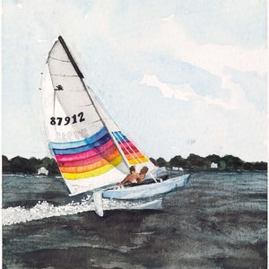 Love In the 80s, Archival Pigment Art Print of Watercolor Painting Signed by Gillian Dwyer