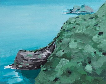 Pololū Valley, impressão de arte pigmentada de arquivo de pintura a guache assinada por Gillian Dwyer