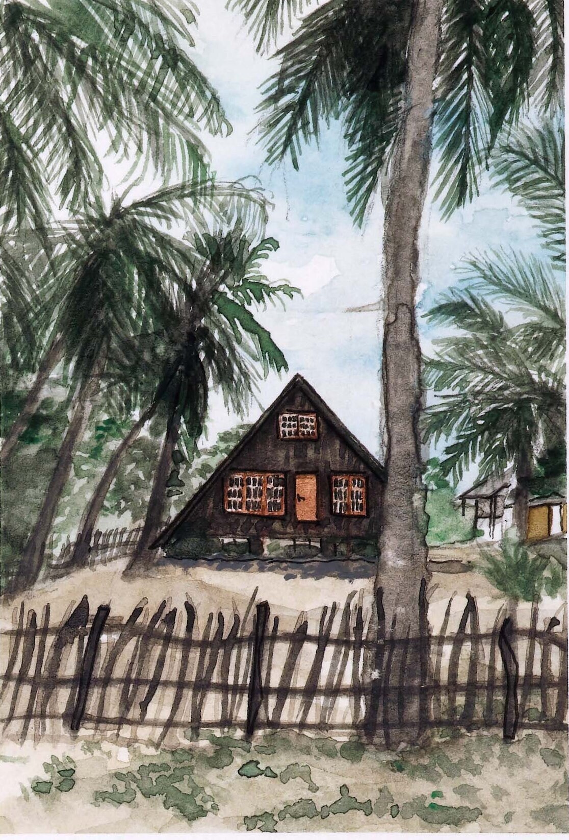 Island Getaway, Archival Pigment Art Print of Watercolor Painting Signed by Gillian Dwyer