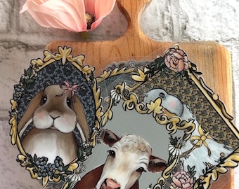 Cottage Core Sticker Collection -Hand Illustrated Permanent Sticker - Set of 8