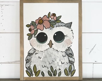 Owl With Flowers