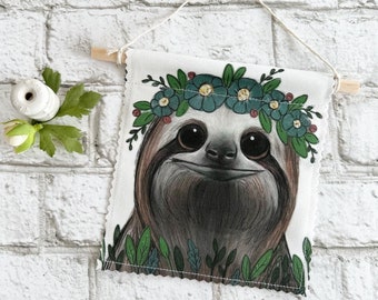 Sloth - Banner/Wall Hanging/ Pennant