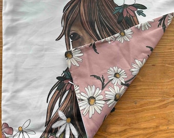 Horse with Flowers Pillow