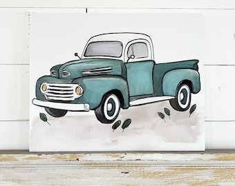 Vintage Pickup Truck - Print On Canvas