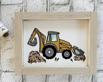 Excavator / Wood Framed Print