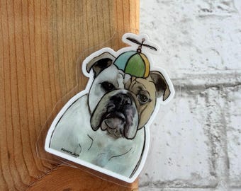 Bulldog Sticker - Die Cut Permanent Sticker (3.5x3.5 inches)