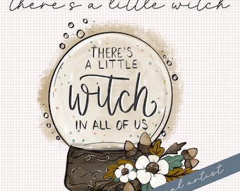 Little Witch Crystal Ball  Fall PNG Digital Download