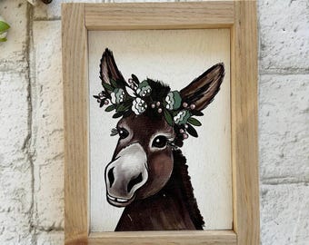Donkey / Wood Framed Print