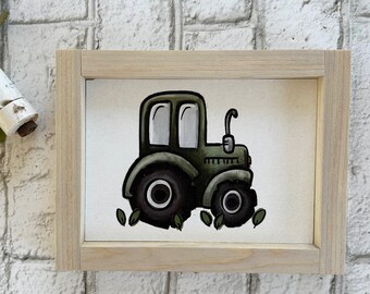 Tractor / Wood Framed Print