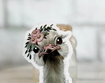 Ostrich Car Sticker, Die Cut Vinyl Decal (3x3)