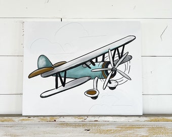 Vintage Airplane - Print On Canvas