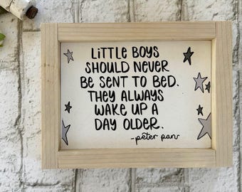 Little Boys Should Never Be Sent to Bed / Wood Framed Print