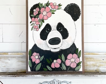 Panda in Flowers