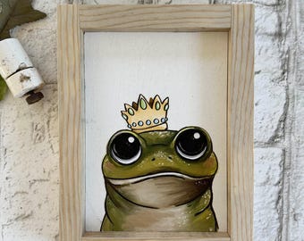 Frog / Wood Framed Print